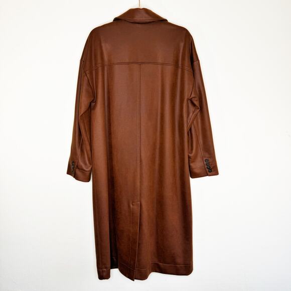 NWOT Free People Carmen Vegan Suede Chutney Long Duster Trench Coat Jacket XS - Picture 13 of 15